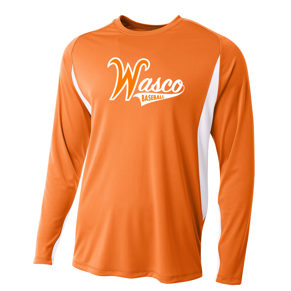 Wasco Union HS Baseball Long Sleeve Color Block Cooling Performance Tee