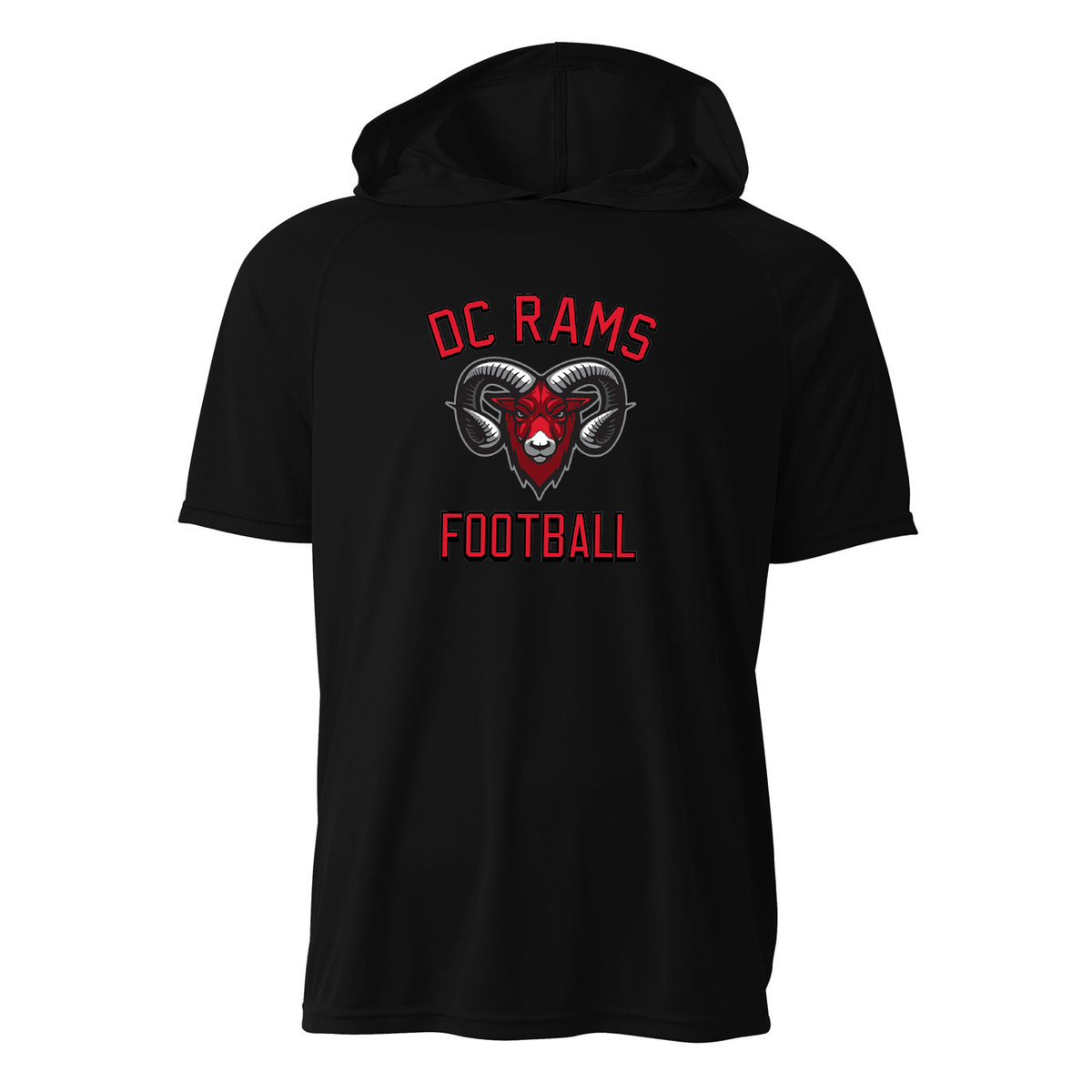 DC Rams Football Cooling Performance Hooded Tee