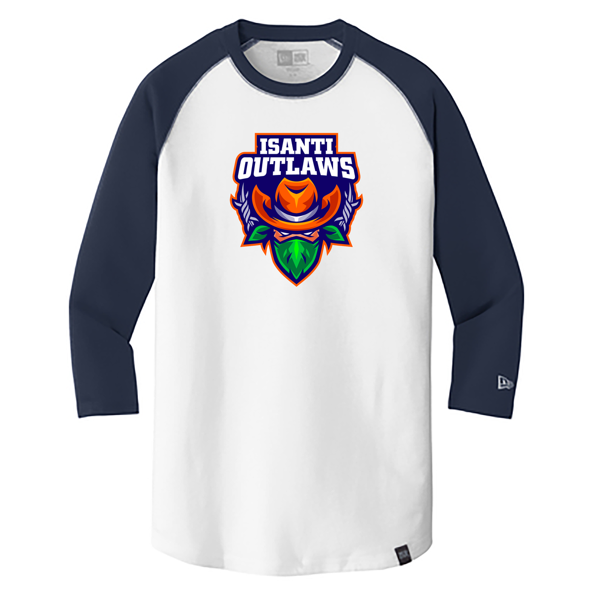 Isanti Outlaws New Era Heritage Blend 3/4-Sleeve Baseball Raglan Tee