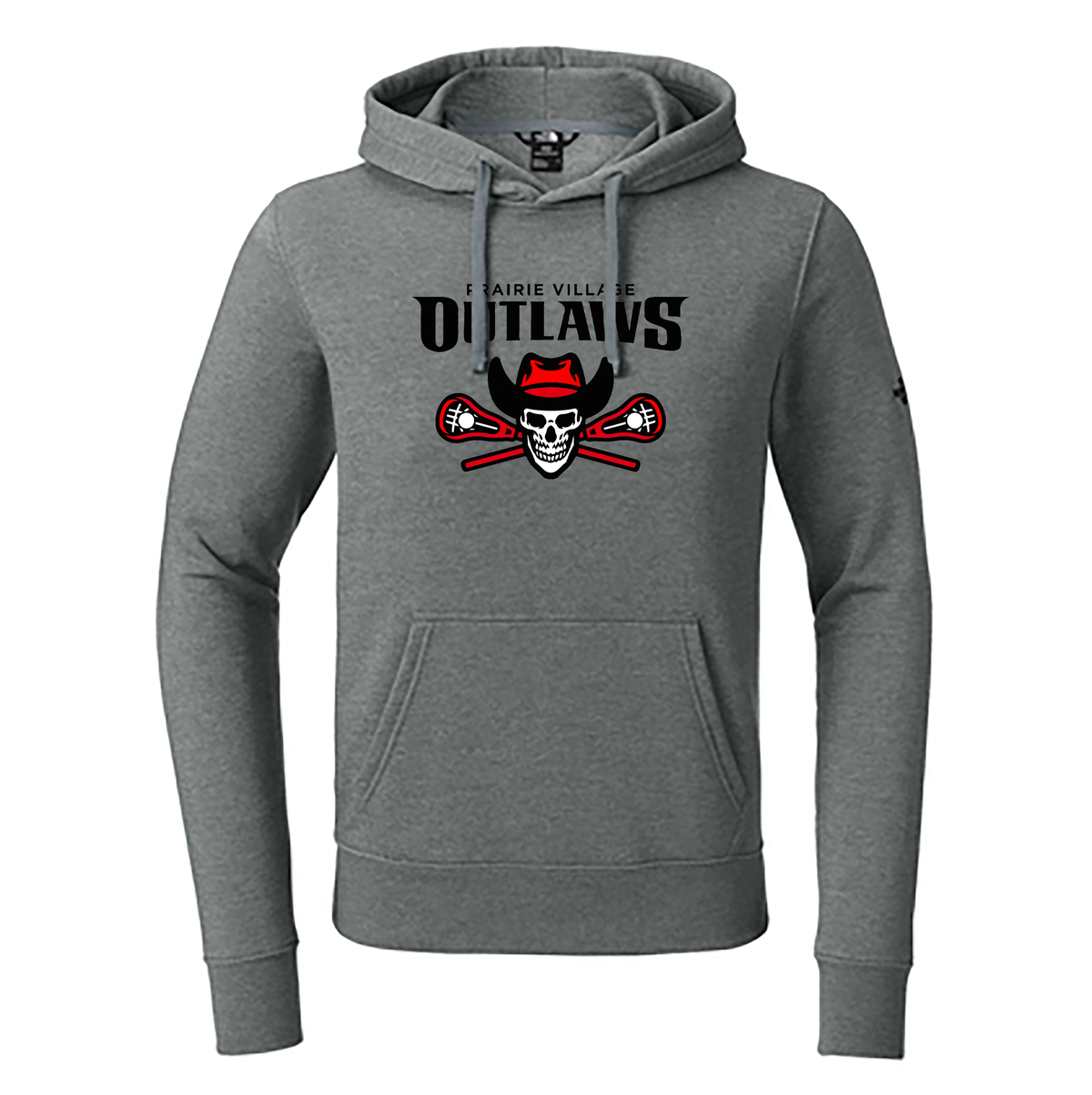 Prairie Village Outlaws Lacrosse The North Face Sleeve Logo Pullover Hoodie