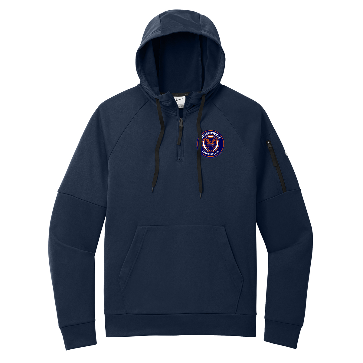 Williamsville Lacrosse Club Nike Therma-FIT Pocket 1/4-Zip Embroidered Fleece Hoodie