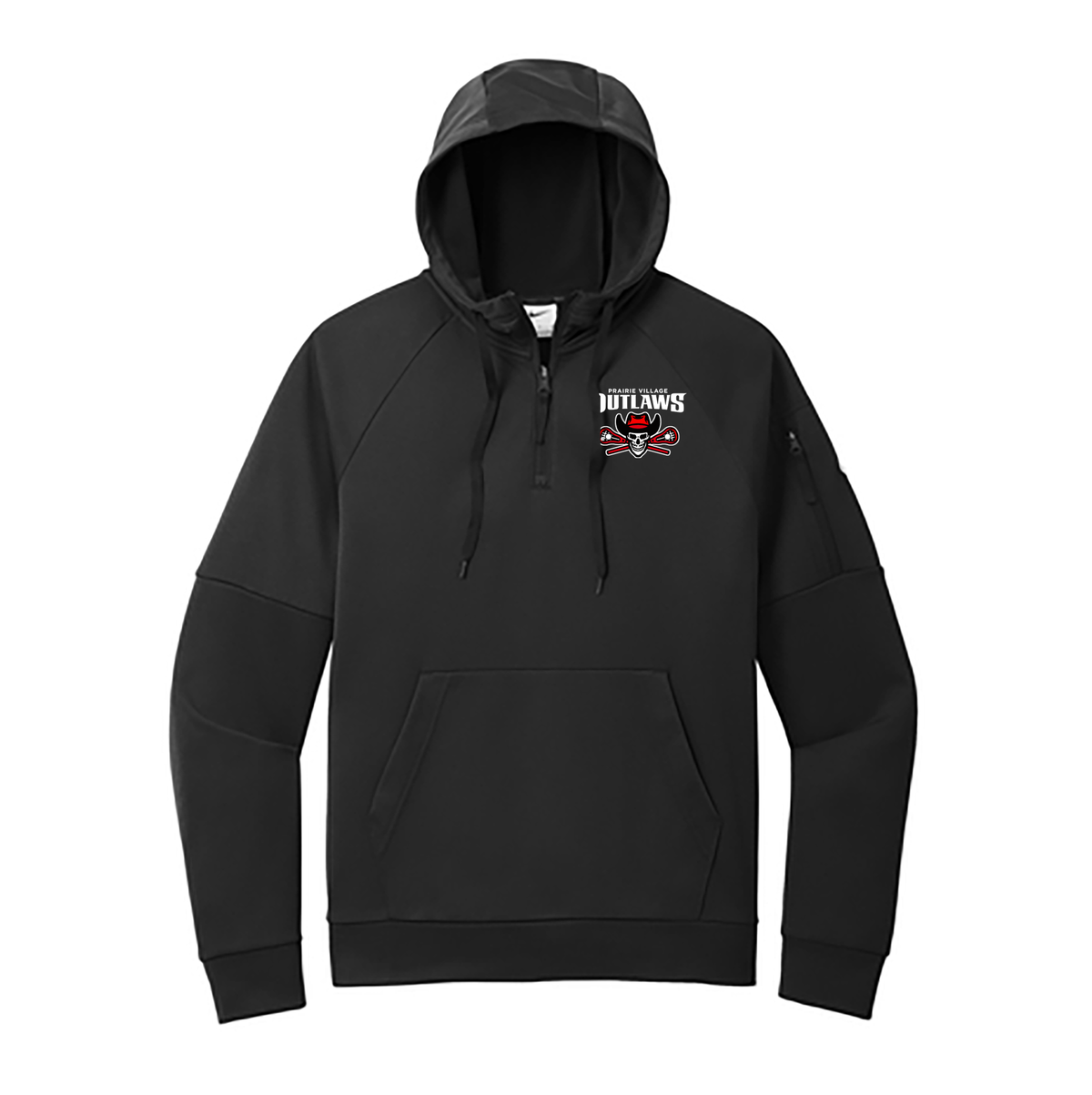 Prairie Village Outlaws Lacrosse Nike Therma-FIT Pocket 1/4-Zip Fleece Hoodie