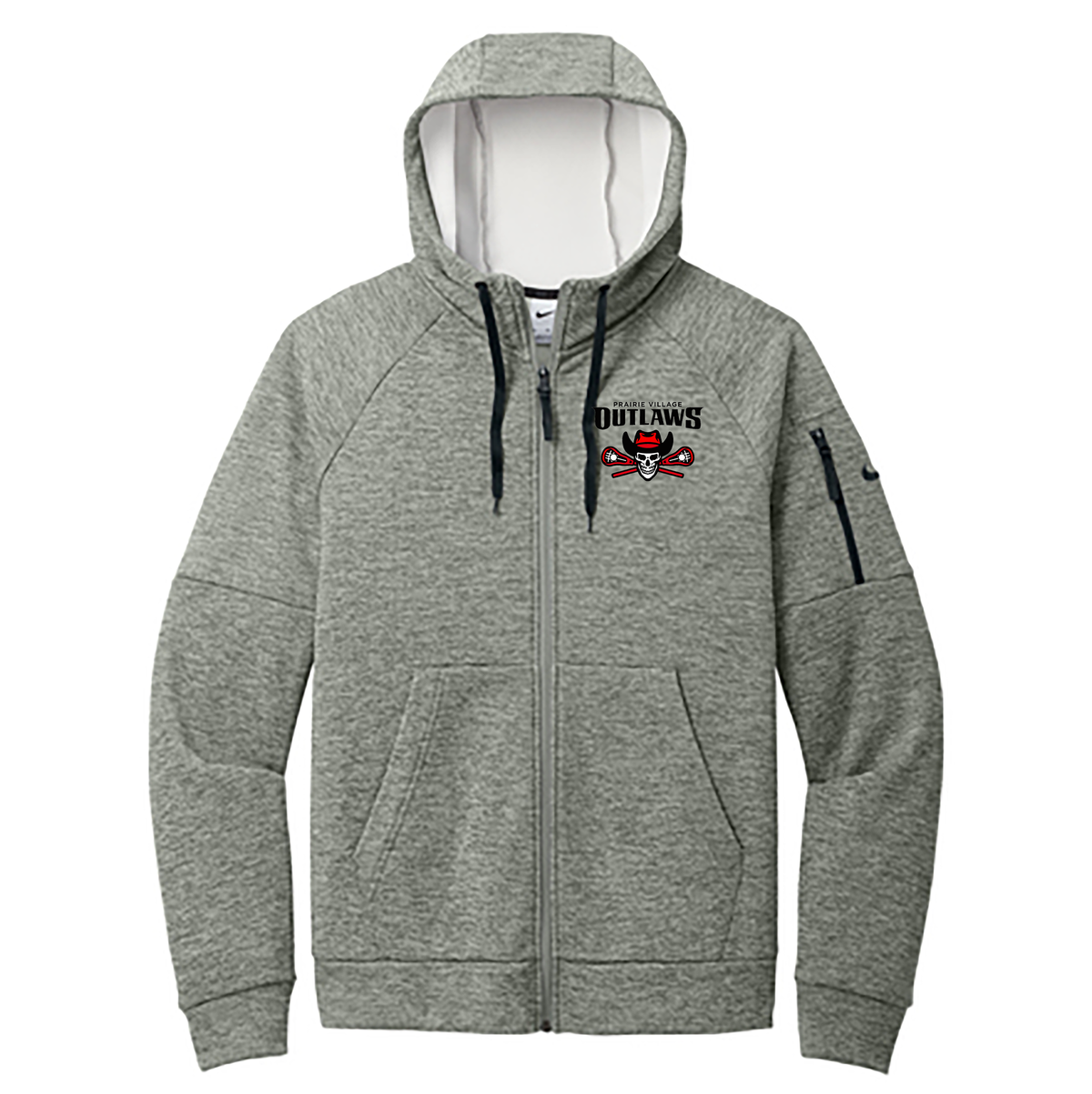 Prairie Village Outlaws Lacrosse Nike Therma-FIT Pocket Full-Zip Fleece Hoodie