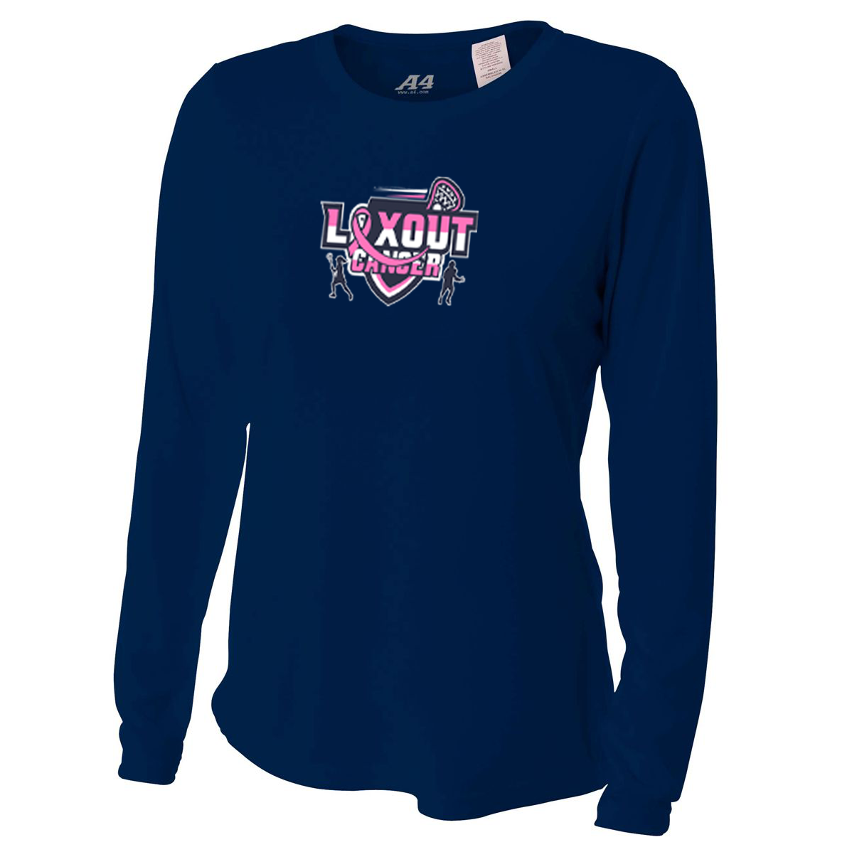 LaxOut Cancer Women's Long Sleeve Performance Crew