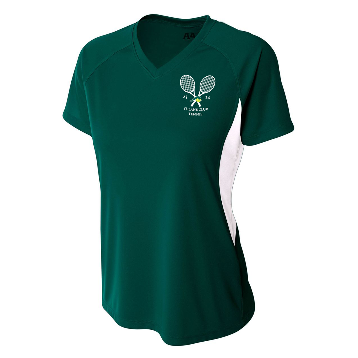 Tulane Club Tennis Women's Color Block Performance V-Neck