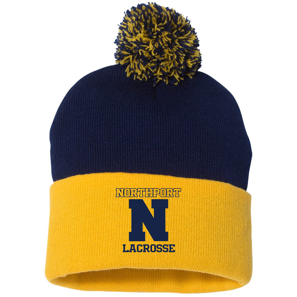 Northport High School Lacrosse Sportsman Pom-Pom Beanie