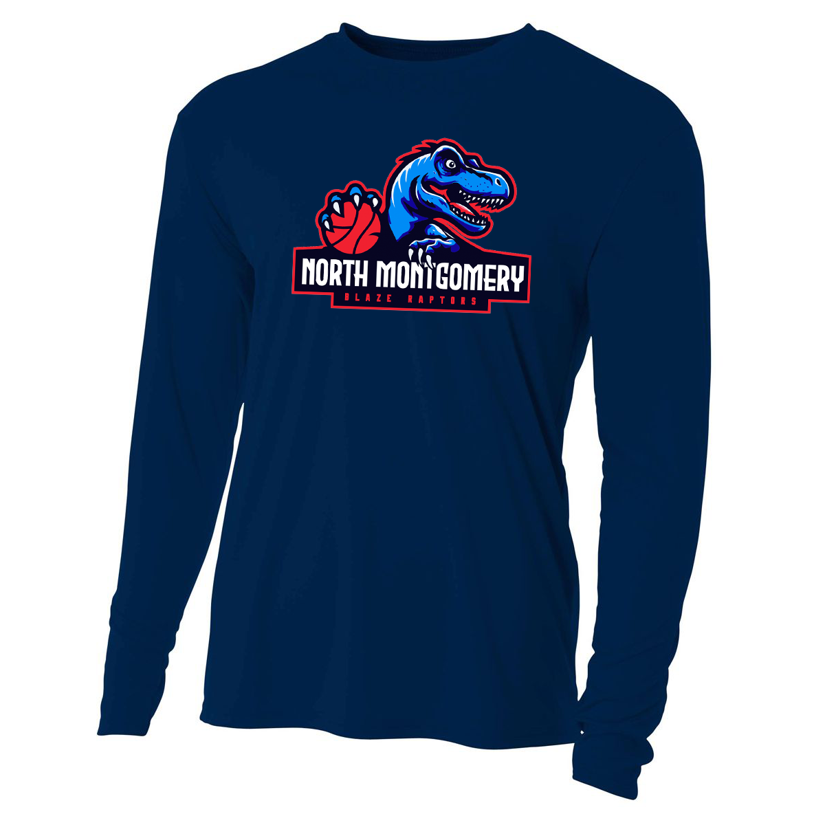 Blaze Raptors Basketball Cooling Performance Long Sleeve Crew