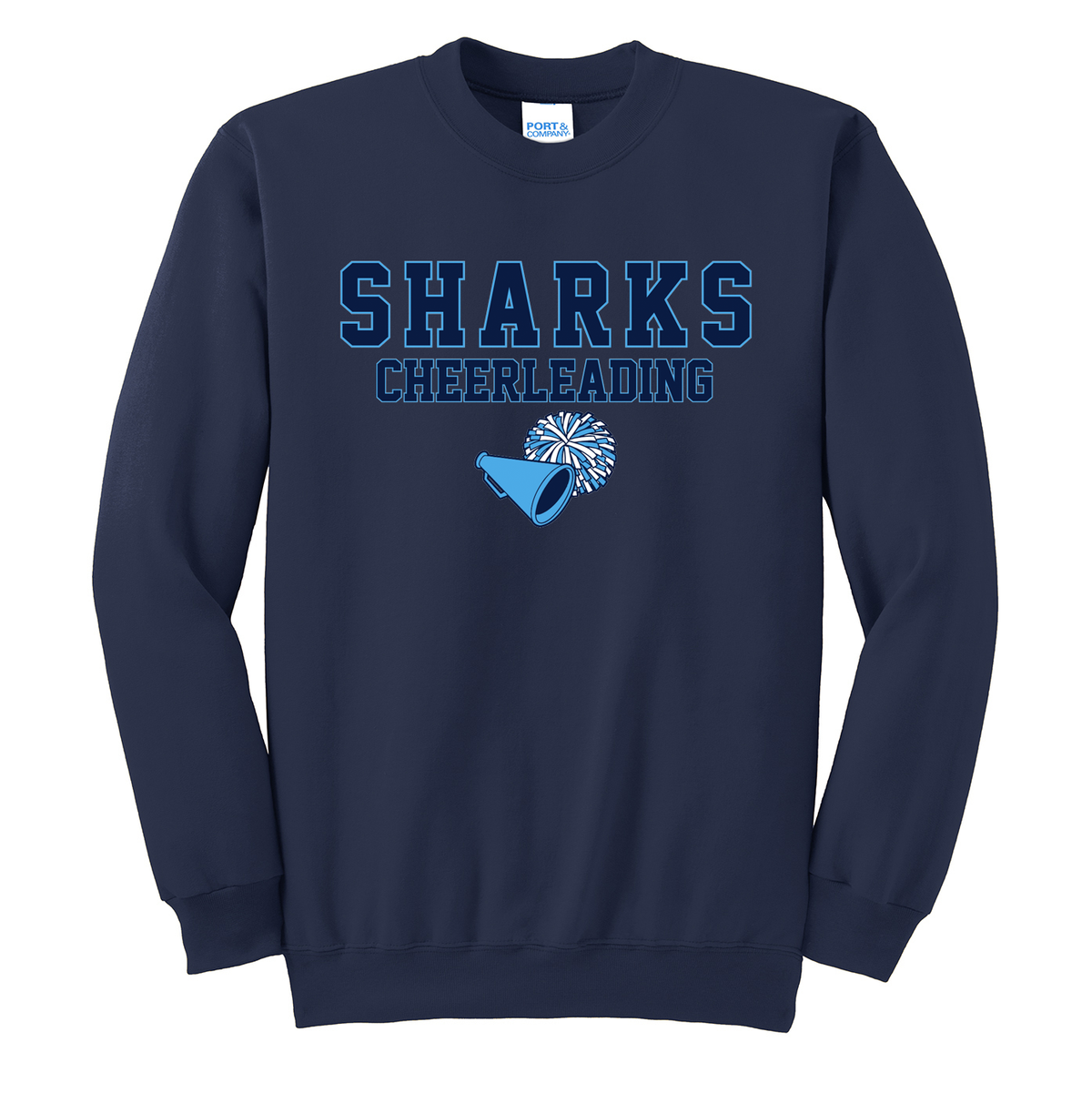 Sharks Cheerleading Crew Neck Sweater *GLITTER LOGO*