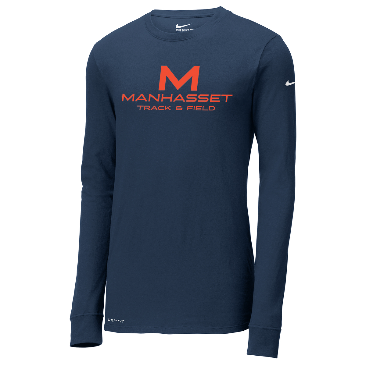 Manhasset Track & Field Nike Dri-FIT Long Sleeve Tee *SMALL "M' ON BACK NECK*