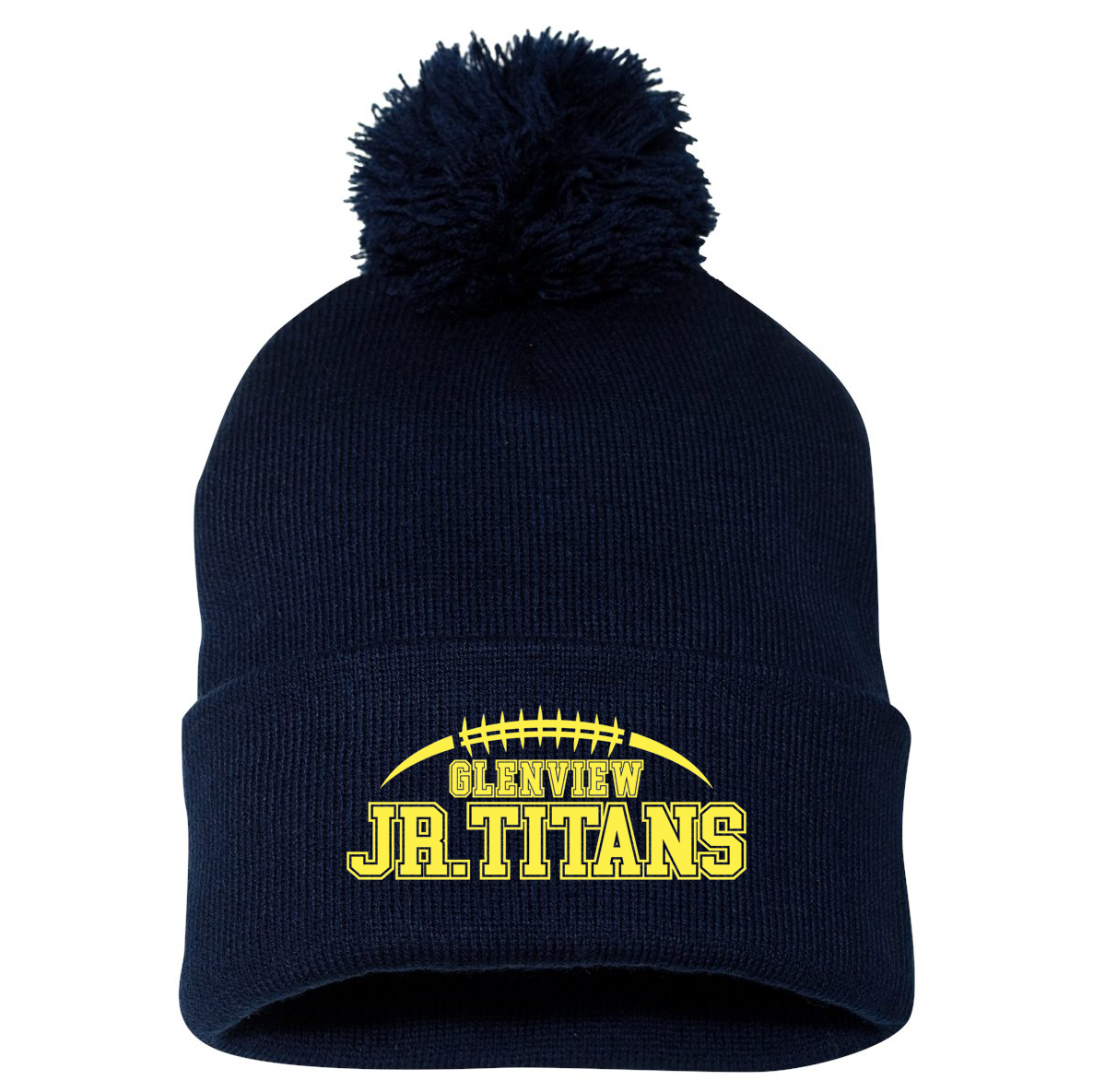 Glenview Jr. Titans Football Pom-Pom Beanie
