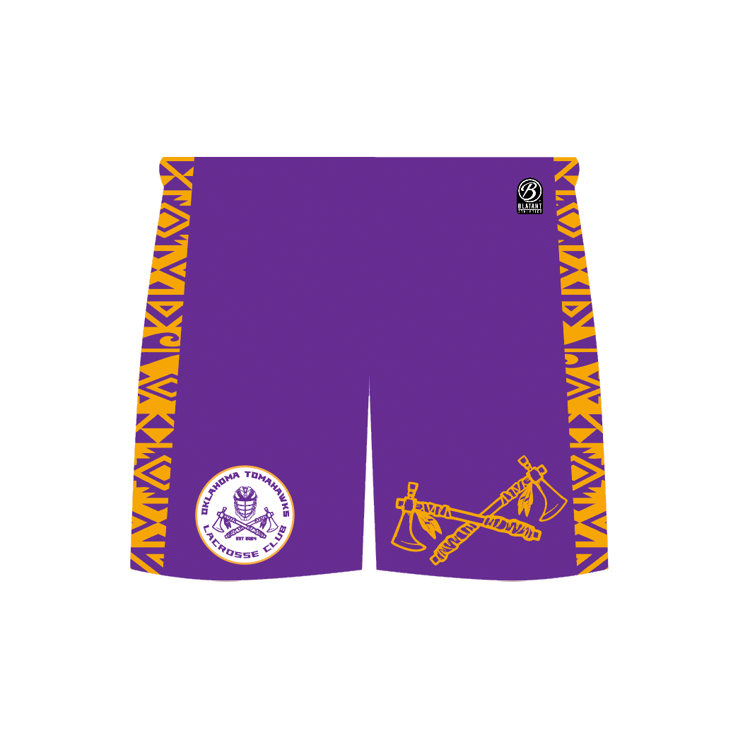 Oklahoma Tomahawks Lacrosse Premium Men's Game Shorts - Choose Length