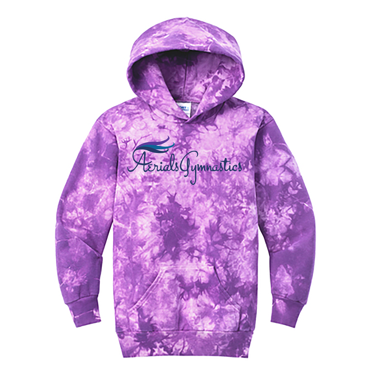 Aerials Gymnastics Youth Crystal Tie-Dye Pullover Hoodie (Available in Youth Sizes)