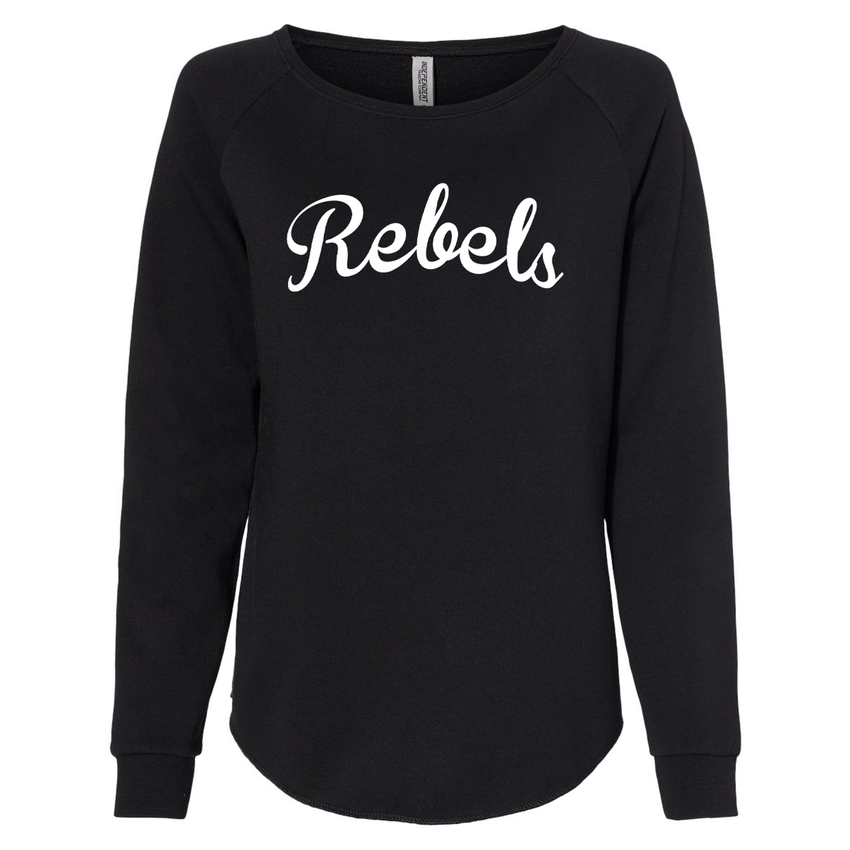 Rebels 2029 Black Women's Wave Wash Crewneck