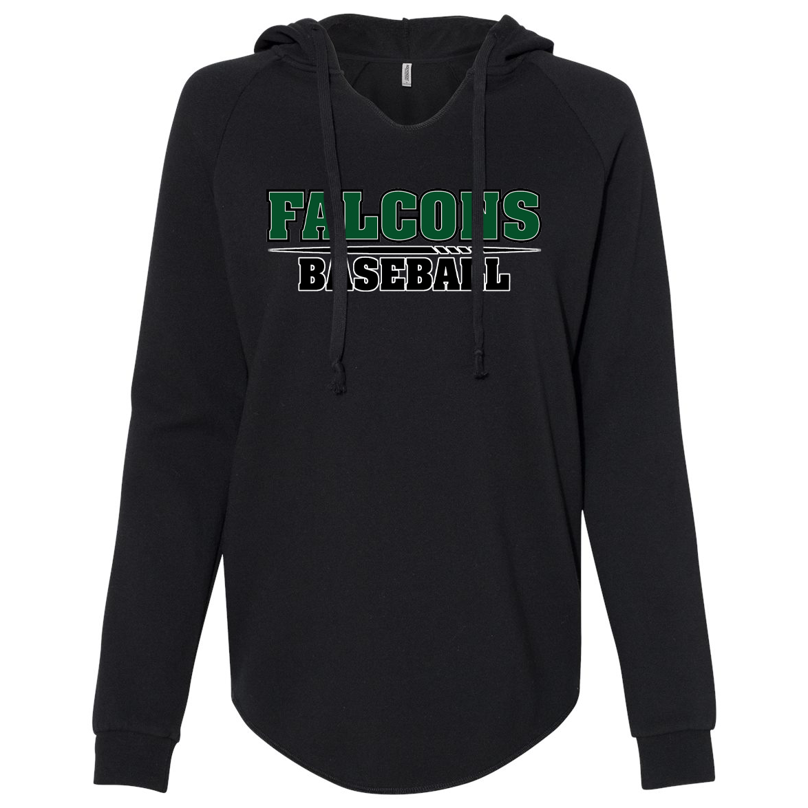 Bayville Falcons Baseball Women’s Lightweight California Wave Wash Hooded Sweatshirt