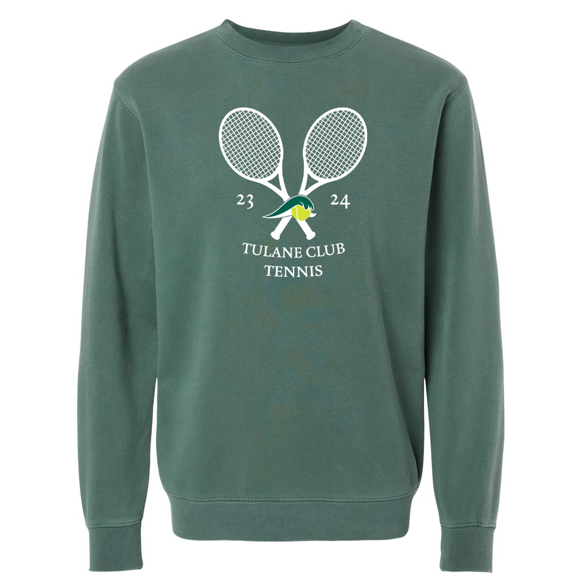 Tulane Club Tennis Midweight Pigment-Dyed Crewneck