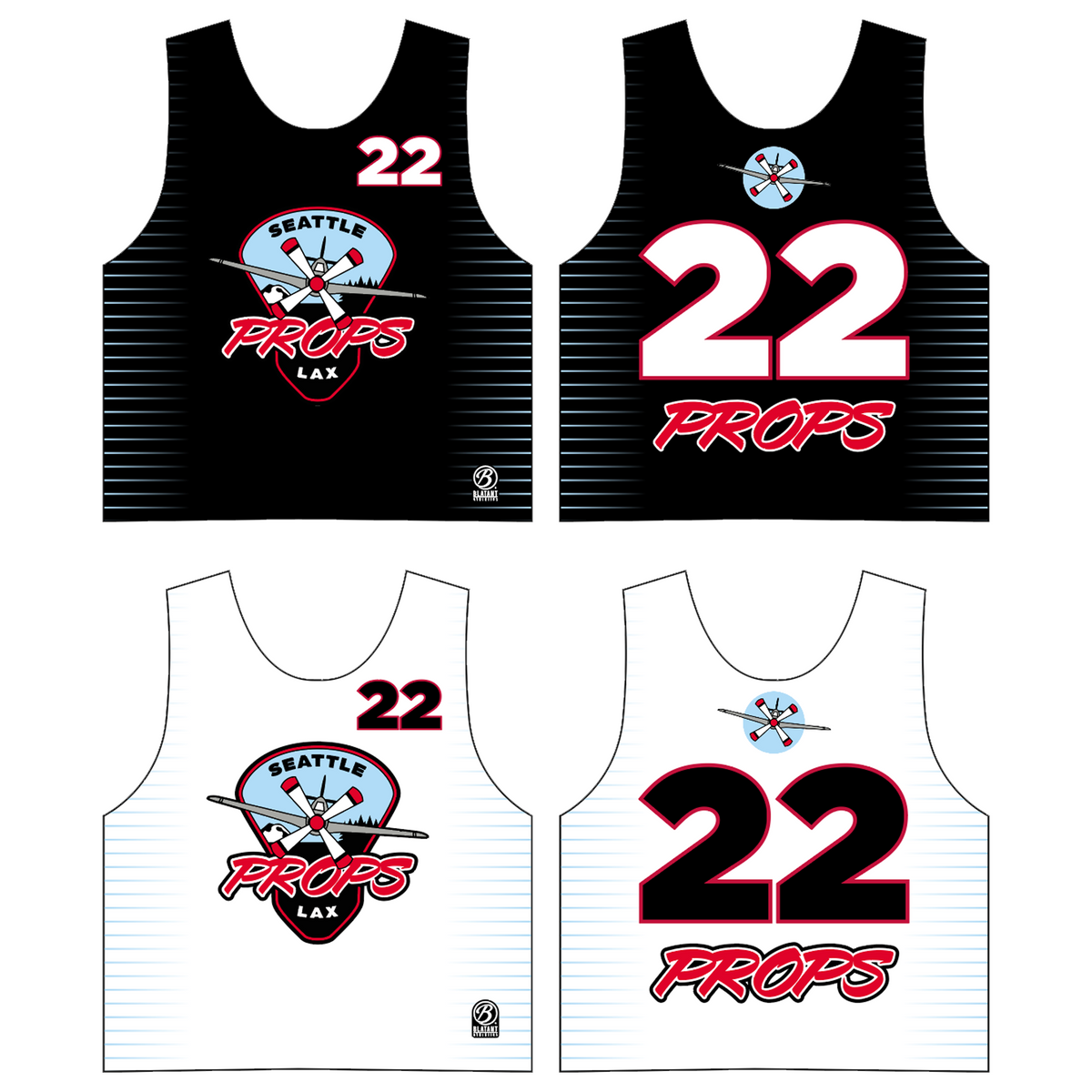 Props Lacrosse Premium Boy's Reversible Pinnie