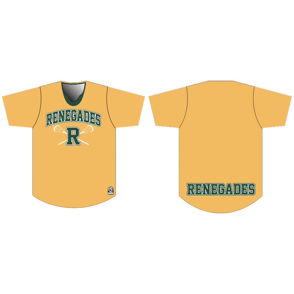 NJ Renegades Lacrosse Premium Boy's Gold Shooting Shirt - Grades 2-5