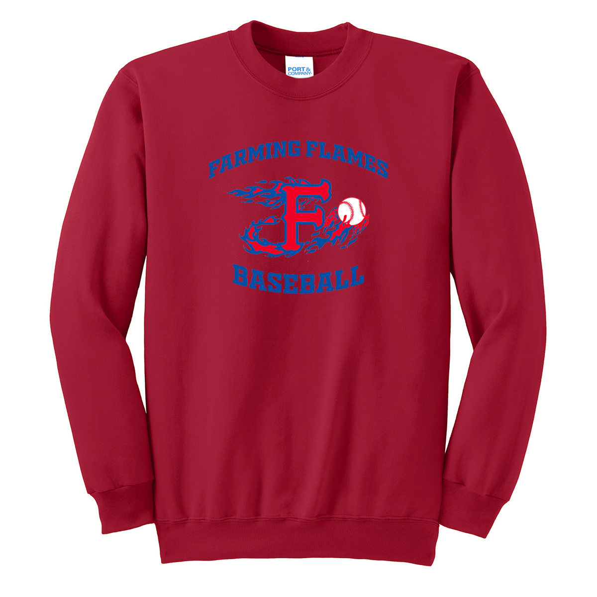 Farming Flames Baseball Club Crew Neck Sweater