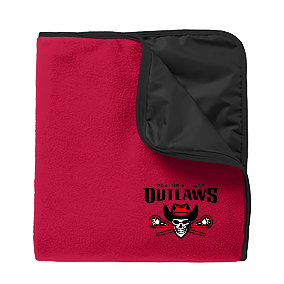 Prairie Village Outlaws Lacrosse Fleece & Poly Travel Blanket