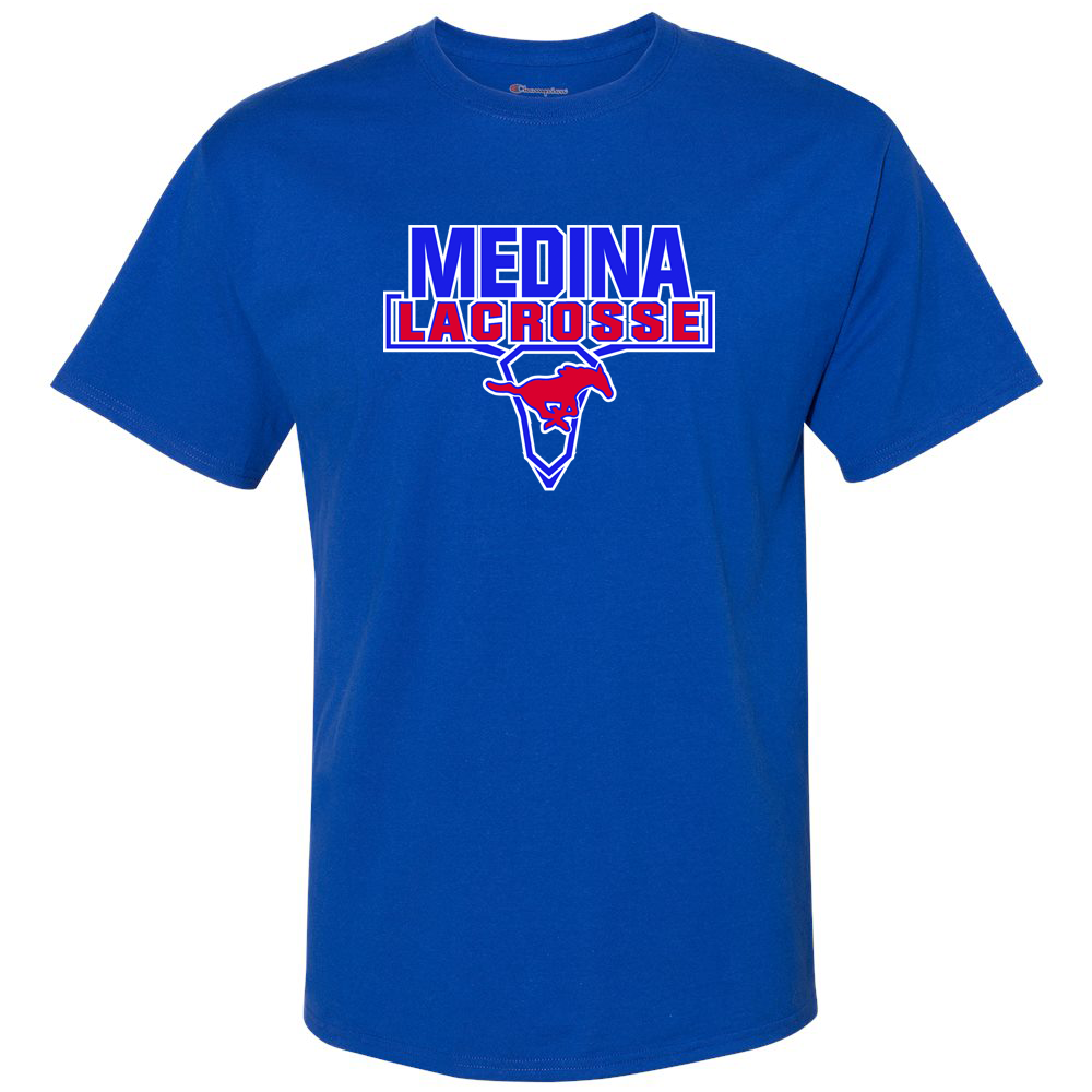 Medina Mustangs Lacrosse Champion Short Sleeve T- Shirt