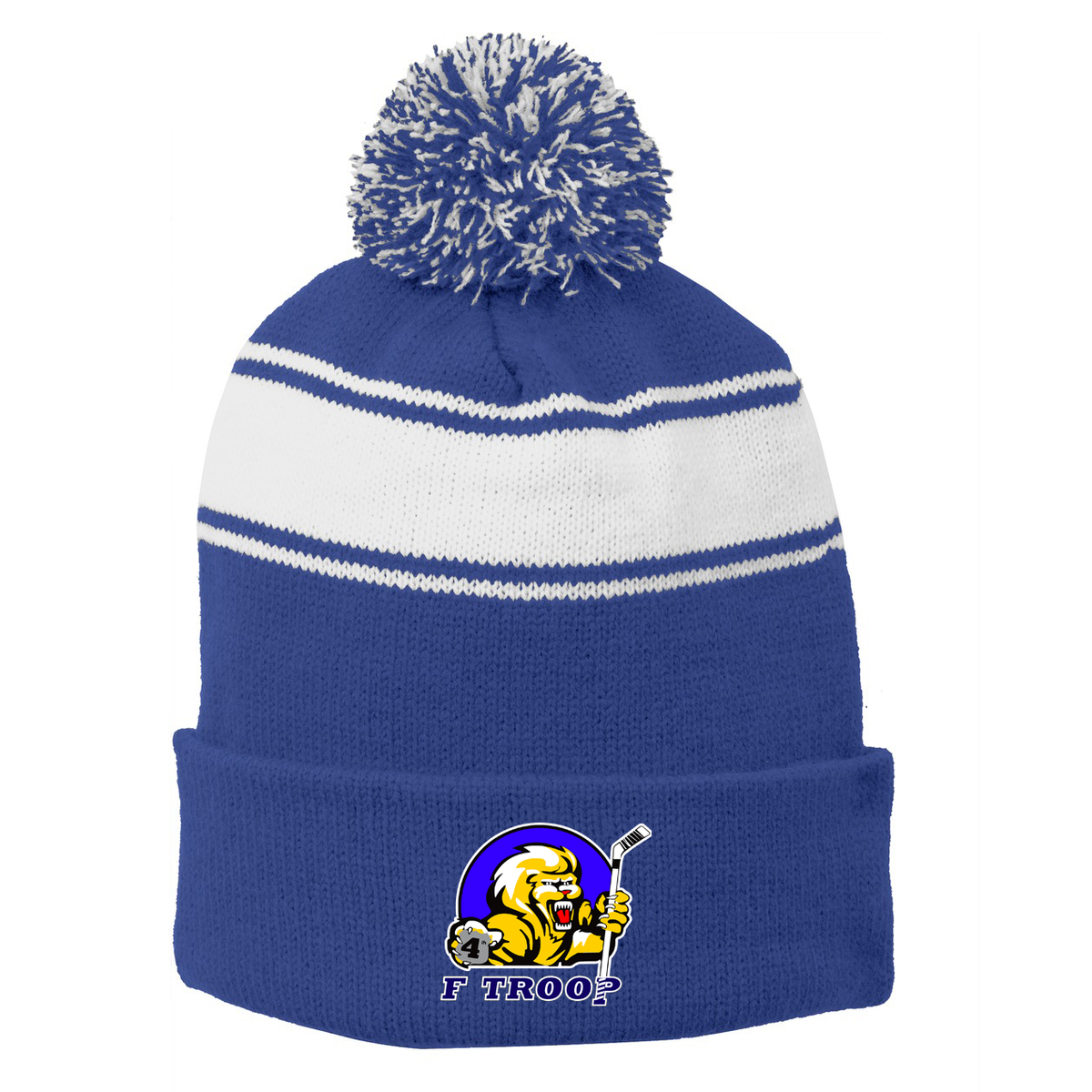 F Troop Hockey Pom Pom Beanie