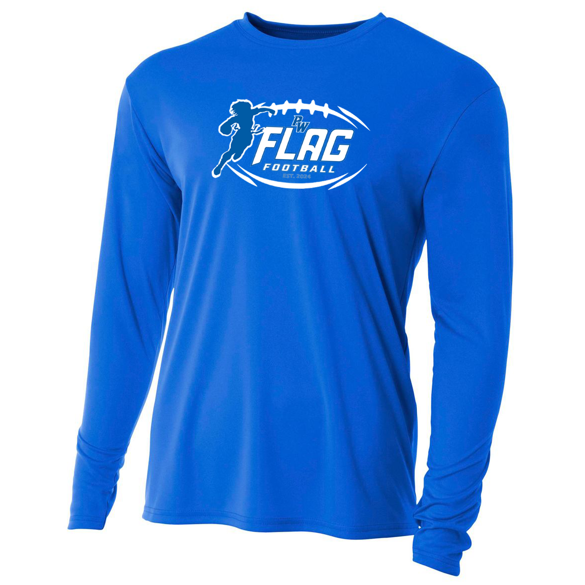 Port Washington Flag Football Cooling Performance Long Sleeve Crew