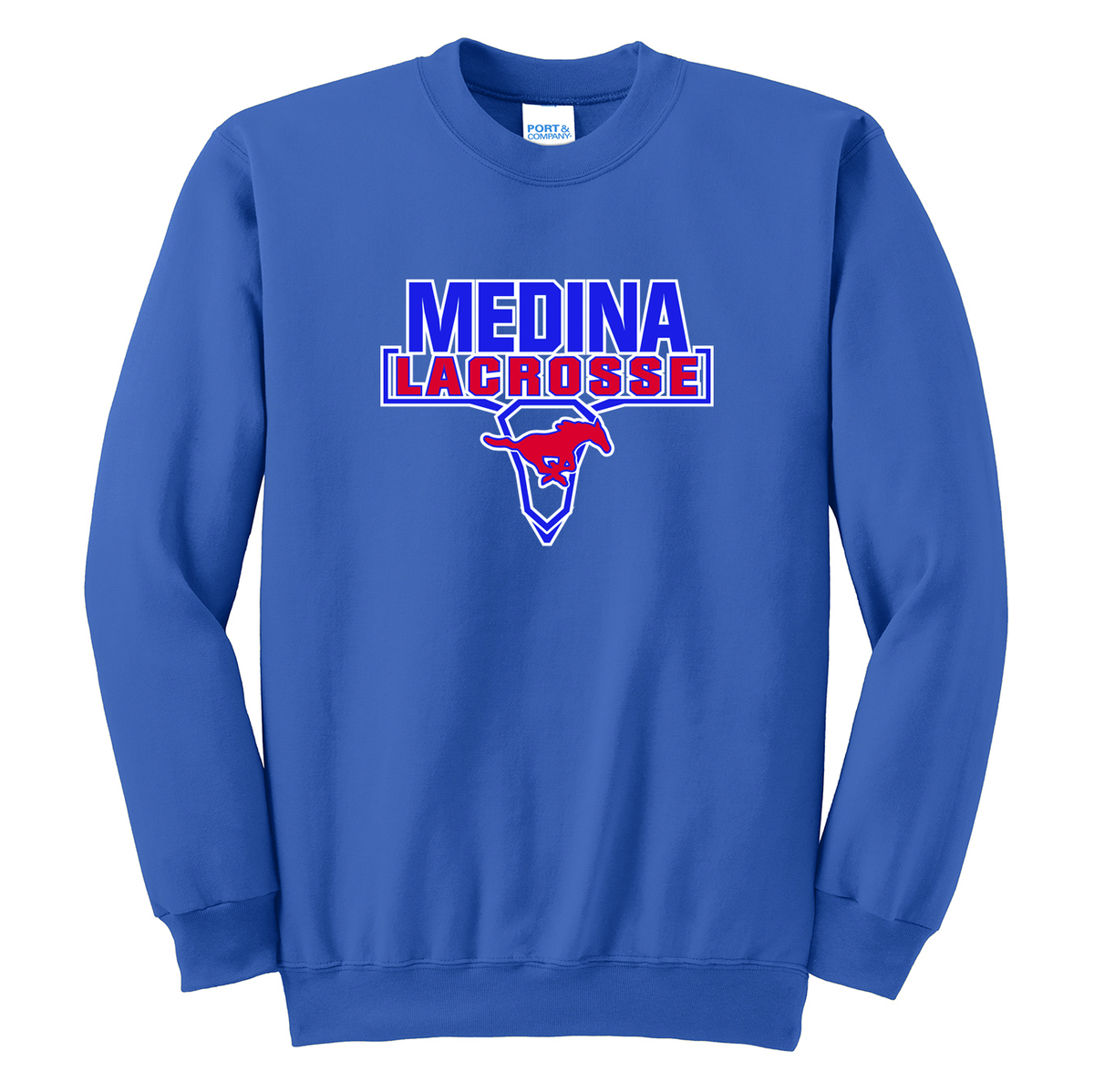 Medina Mustangs Lacrosse Crew Neck Sweater