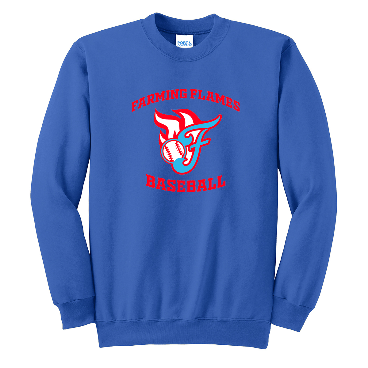 Farming Flames Baseball Club Crew Neck Sweater