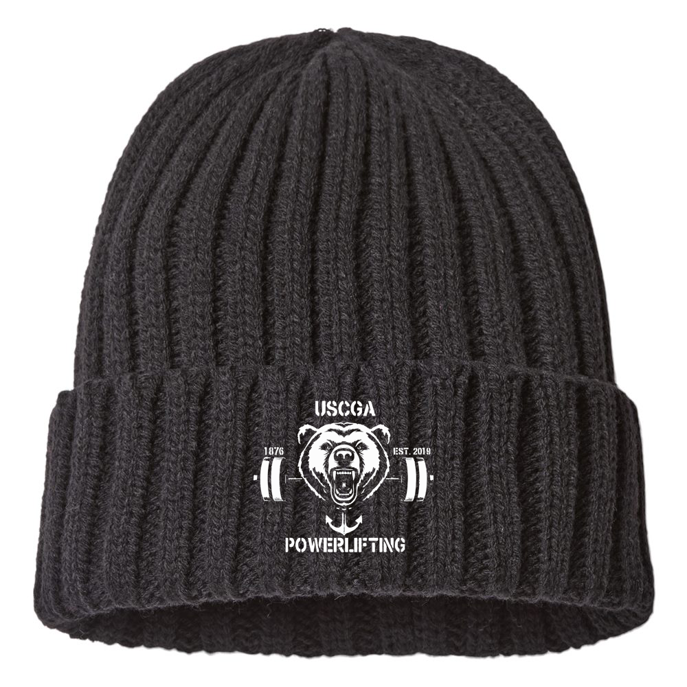 USCGA Powerlifting & Bodybuilding Club Sustainable Cable Knit Beanie
