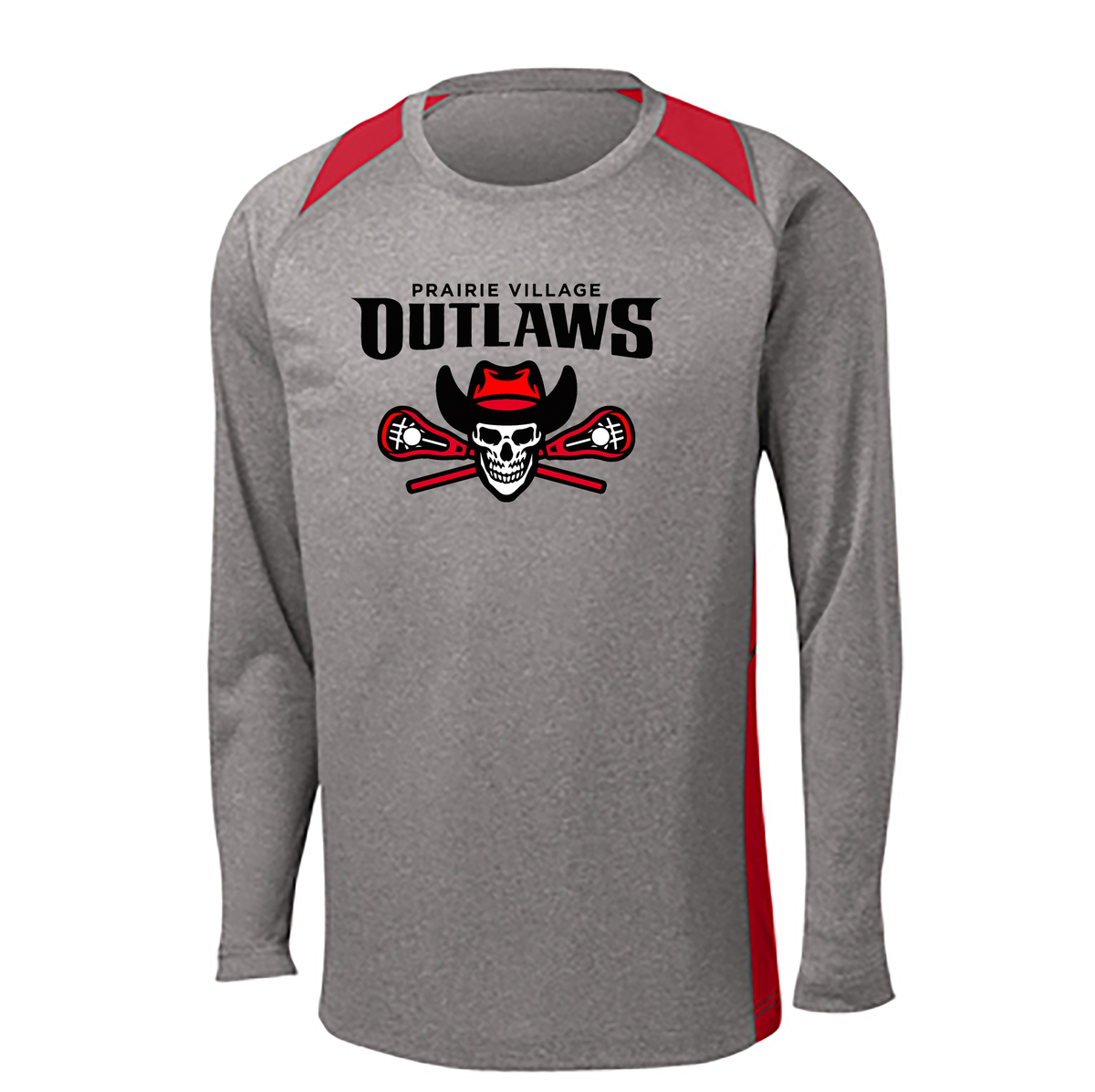 Prairie Village Outlaws Lacrosse Long Sleeve Colorblock Contender Tee