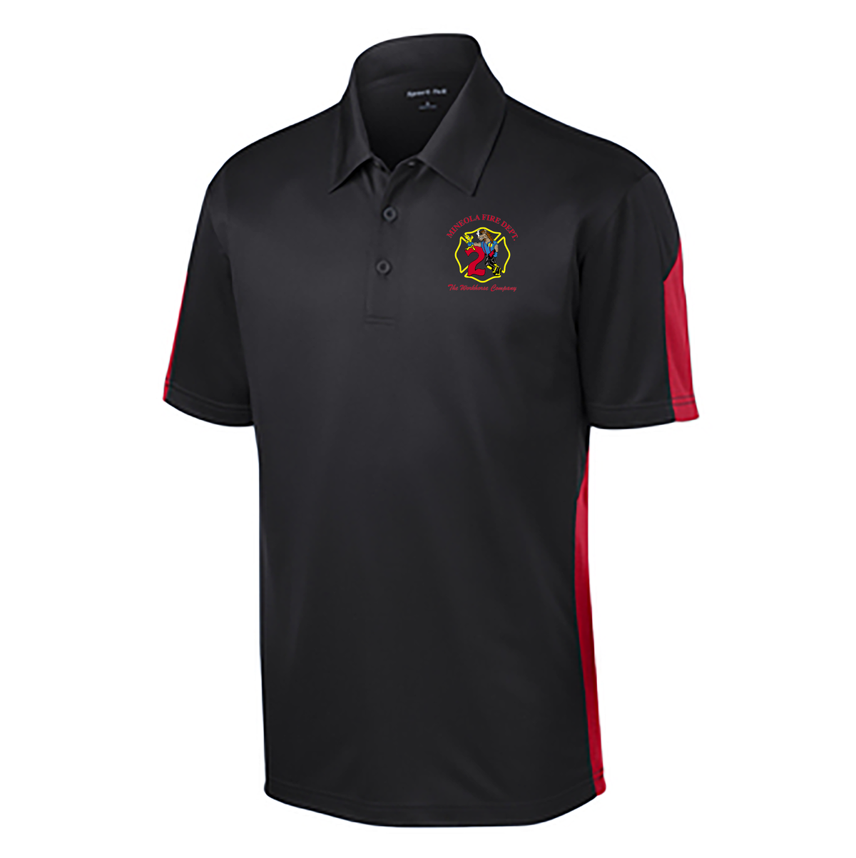 Mineola Fire Dept. PosiCharge Active Textured Colorblock Polo