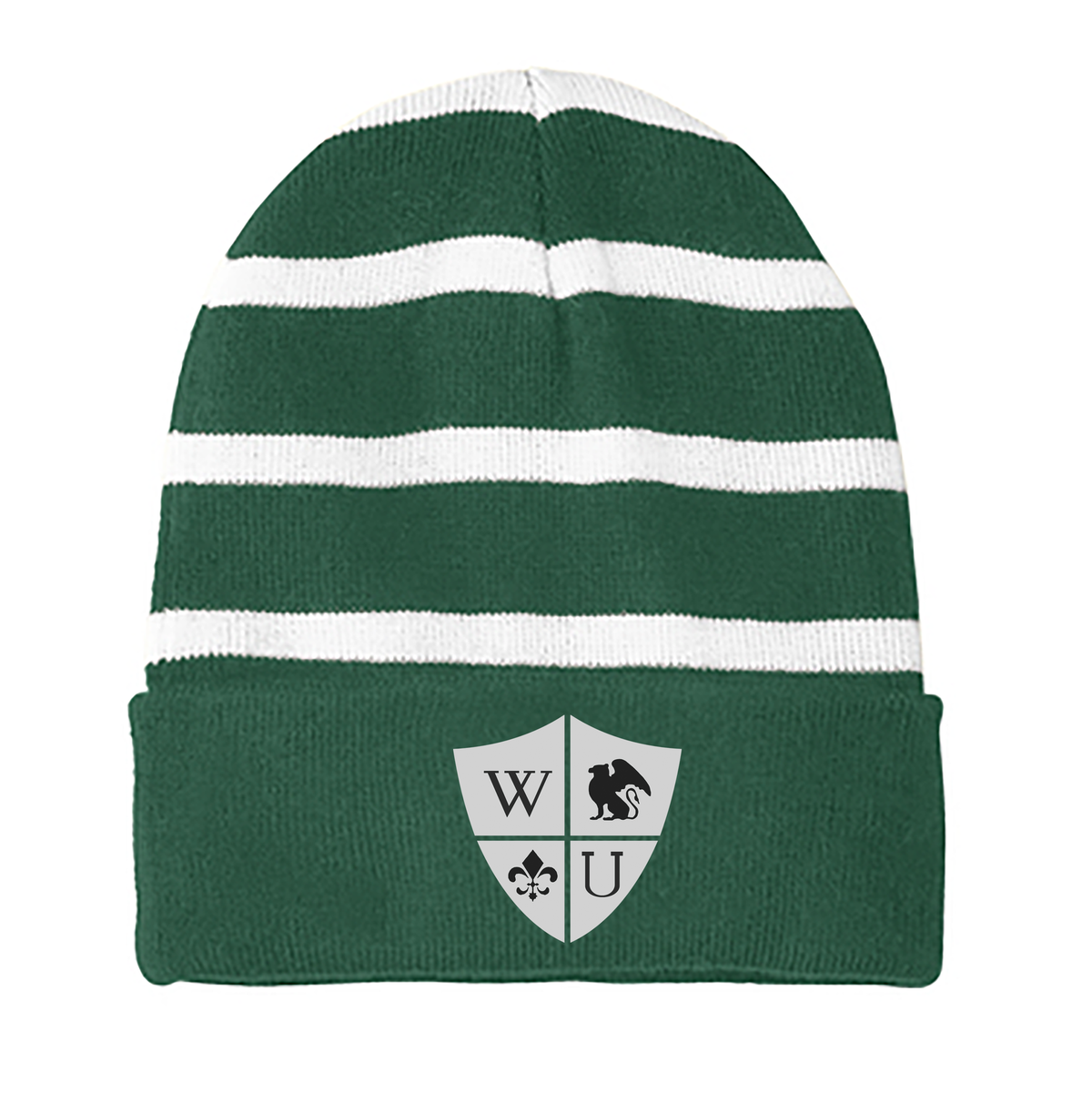 Washington U Club Rugby Striped Beanie with Solid Band