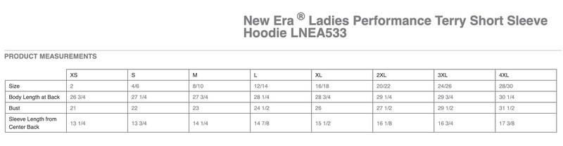 New Era Ladies Performance Terry Short Sleeve Hoodie