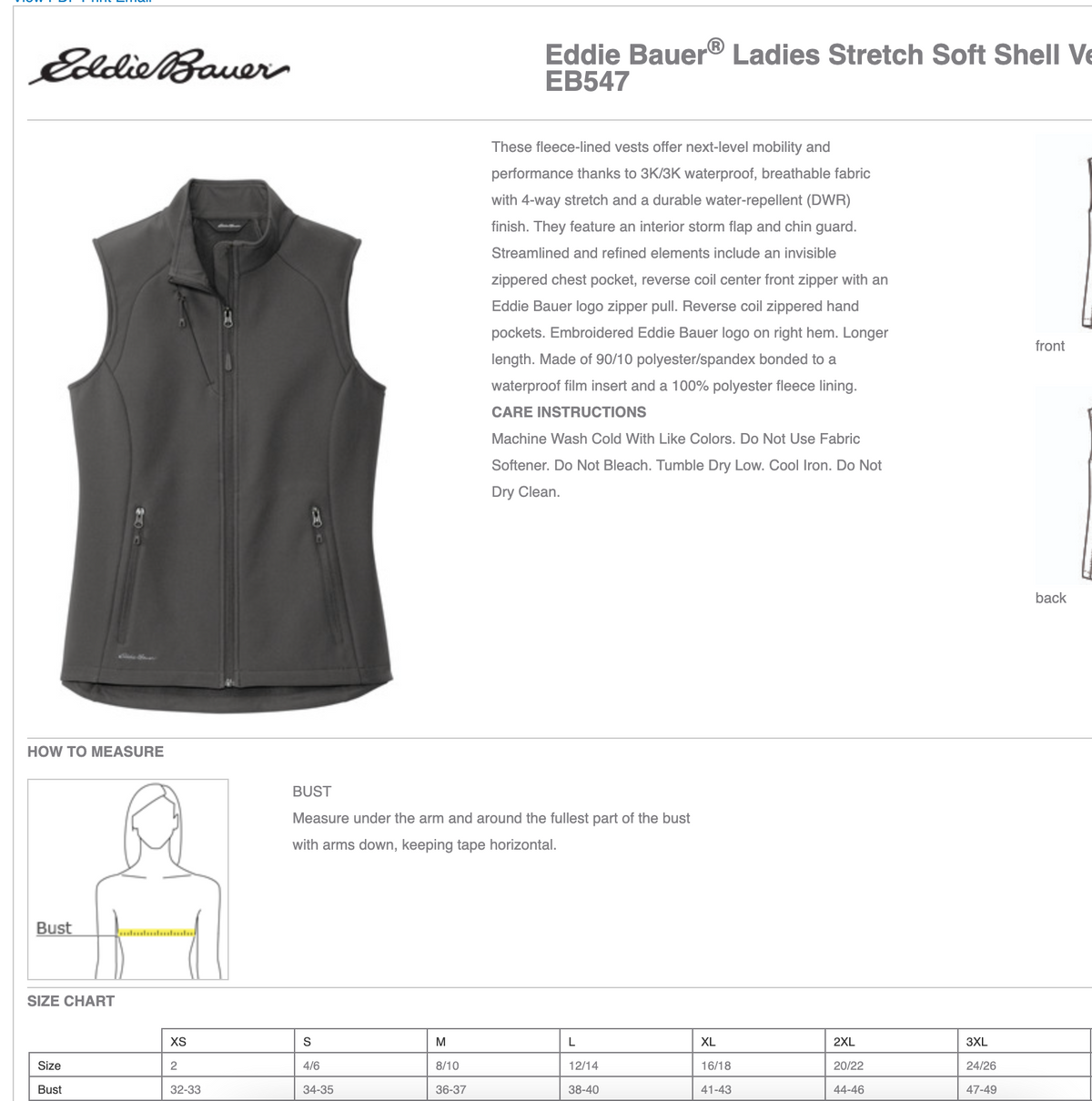 The Nightingale Bamford School Eddie Bauer Ladies Stretch Soft Shell Vest