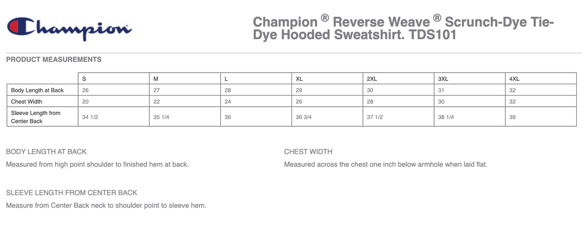 Chips Elite Lacrosse Champion ® Reverse Weave ® Scrunch-Dye Tie-Dye Hooded Sweatshirt