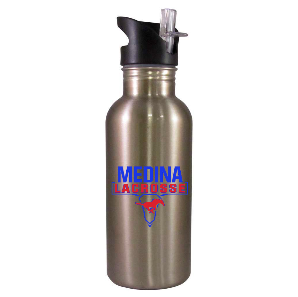 Medina Mustangs Lacrosse Team Water Bottle