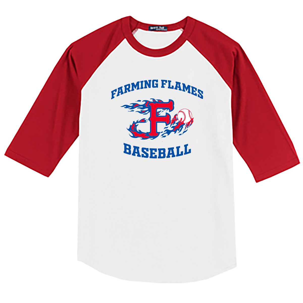 Farming Flames Baseball Club 3/4 Sleeve Baseball Shirt