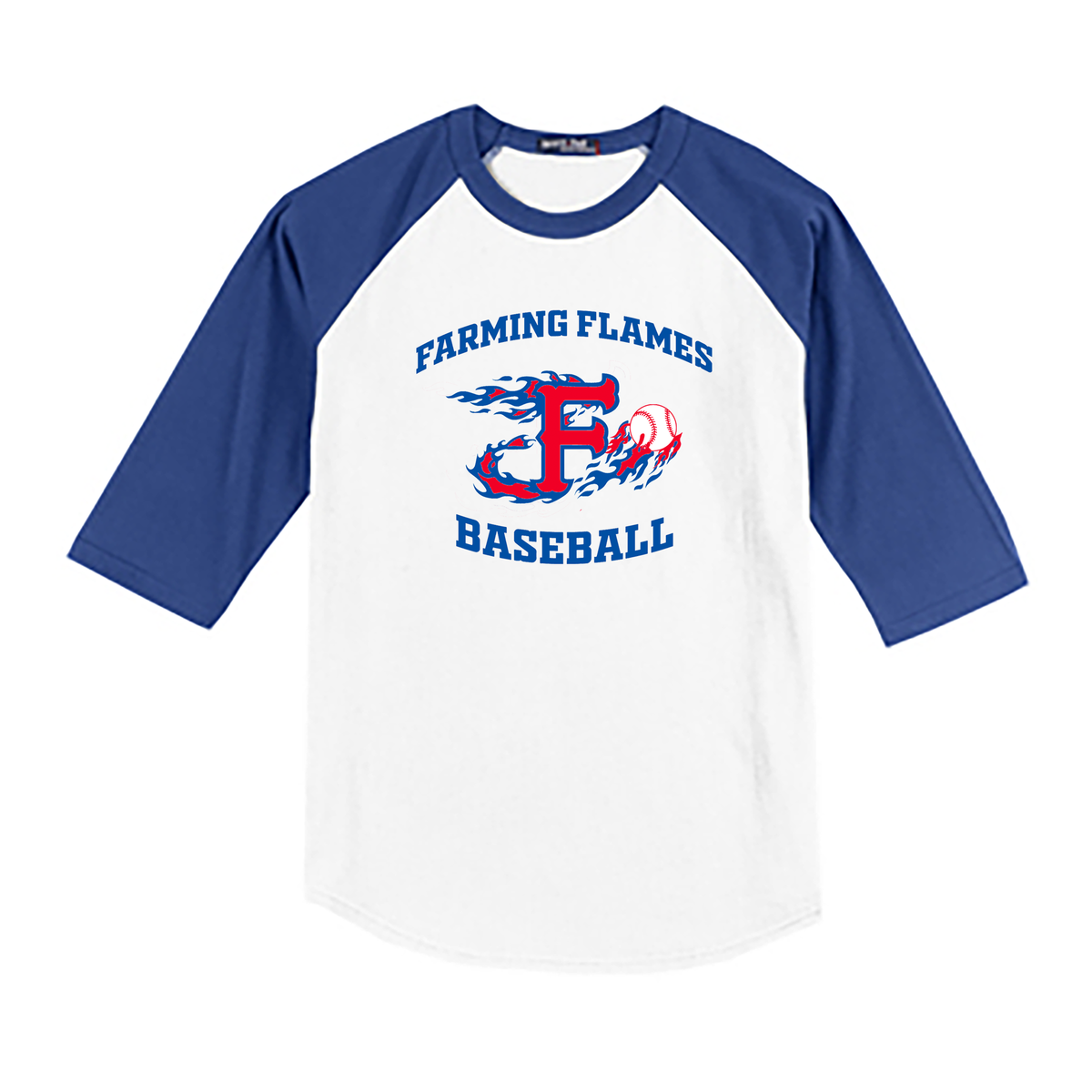 Farming Flames Baseball Club 3/4 Sleeve Baseball Shirt