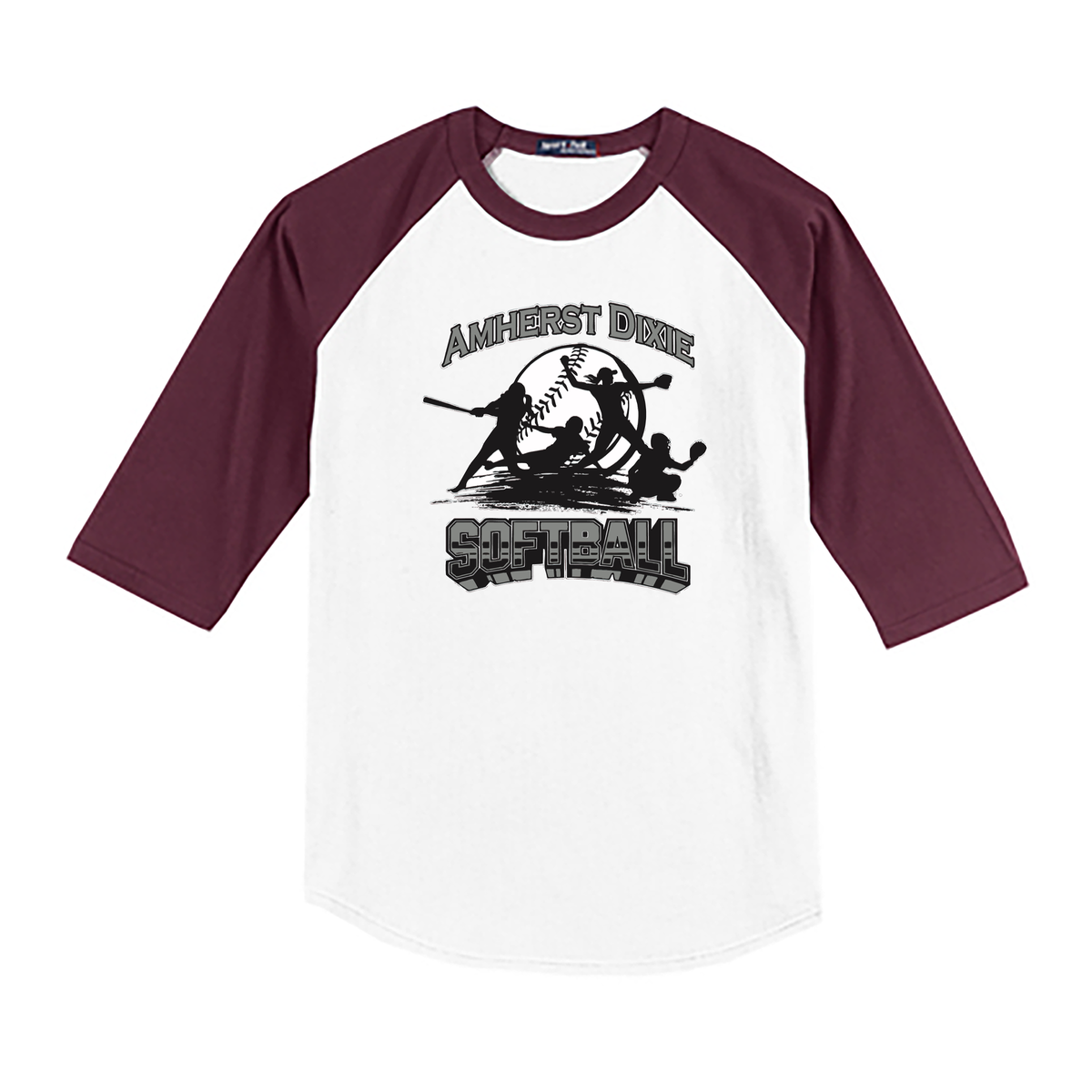 Amherst County Dixie Girls Softball 3/4 Sleeve Baseball Shirt