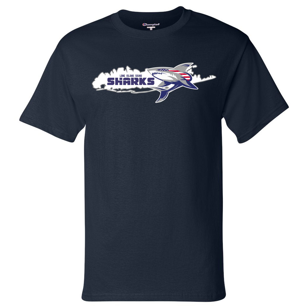 Long Island Sound Sharks Football Champion Short Sleeve T- Shirt