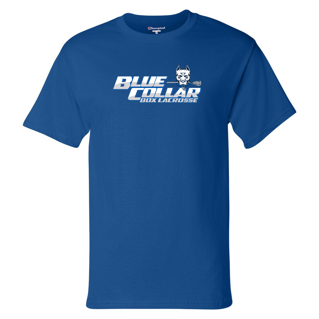 Blue Collar Box Lacrosse Champion Short Sleeve T- Shirt