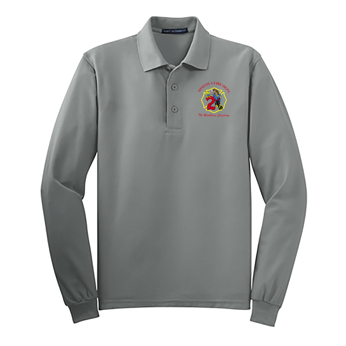 Mineola Fire Dept. Silk Touch™ Long Sleeve Polo (Available in Tall Sizes)