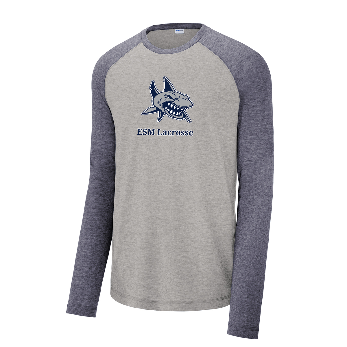 ESM Sharks Lacrosse Long Sleeve Raglan CottonTouch