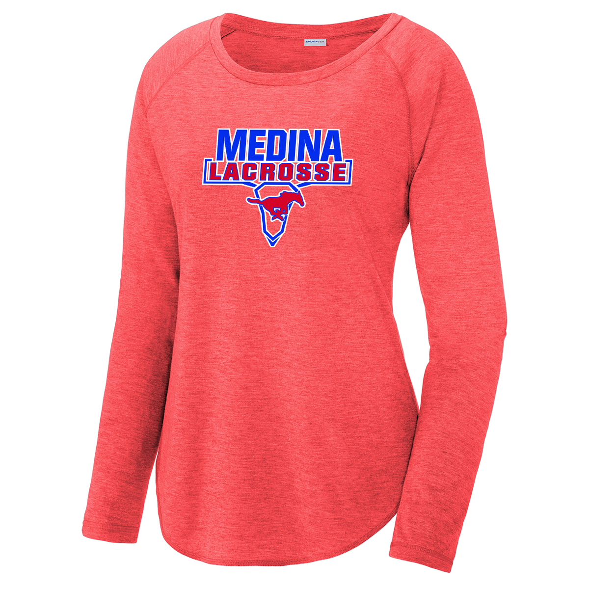 Medina Mustangs Lacrosse Women's Raglan Long Sleeve CottonTouch