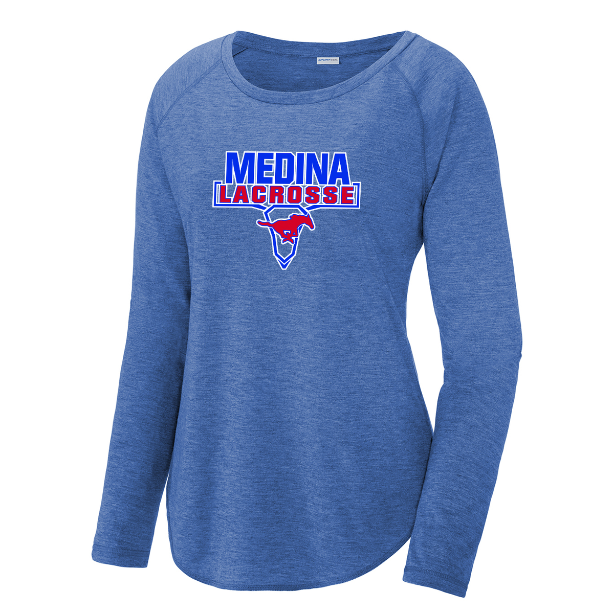 Medina Mustangs Lacrosse Women's Raglan Long Sleeve CottonTouch