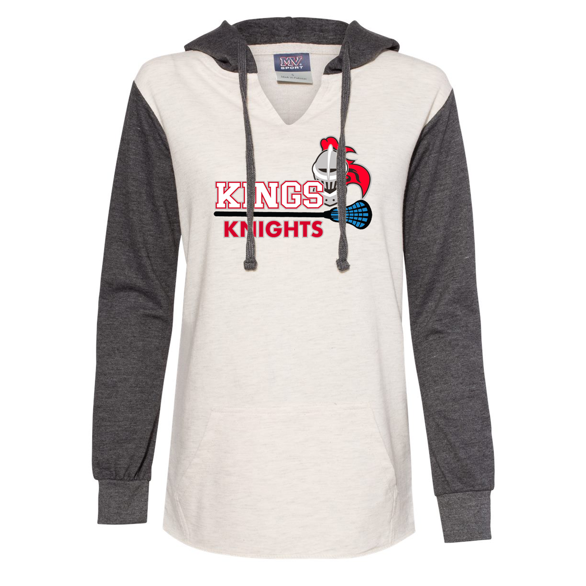 Kings Men's Lacrosse Women’s Hooded Pullover with Colorblocked Sleeves