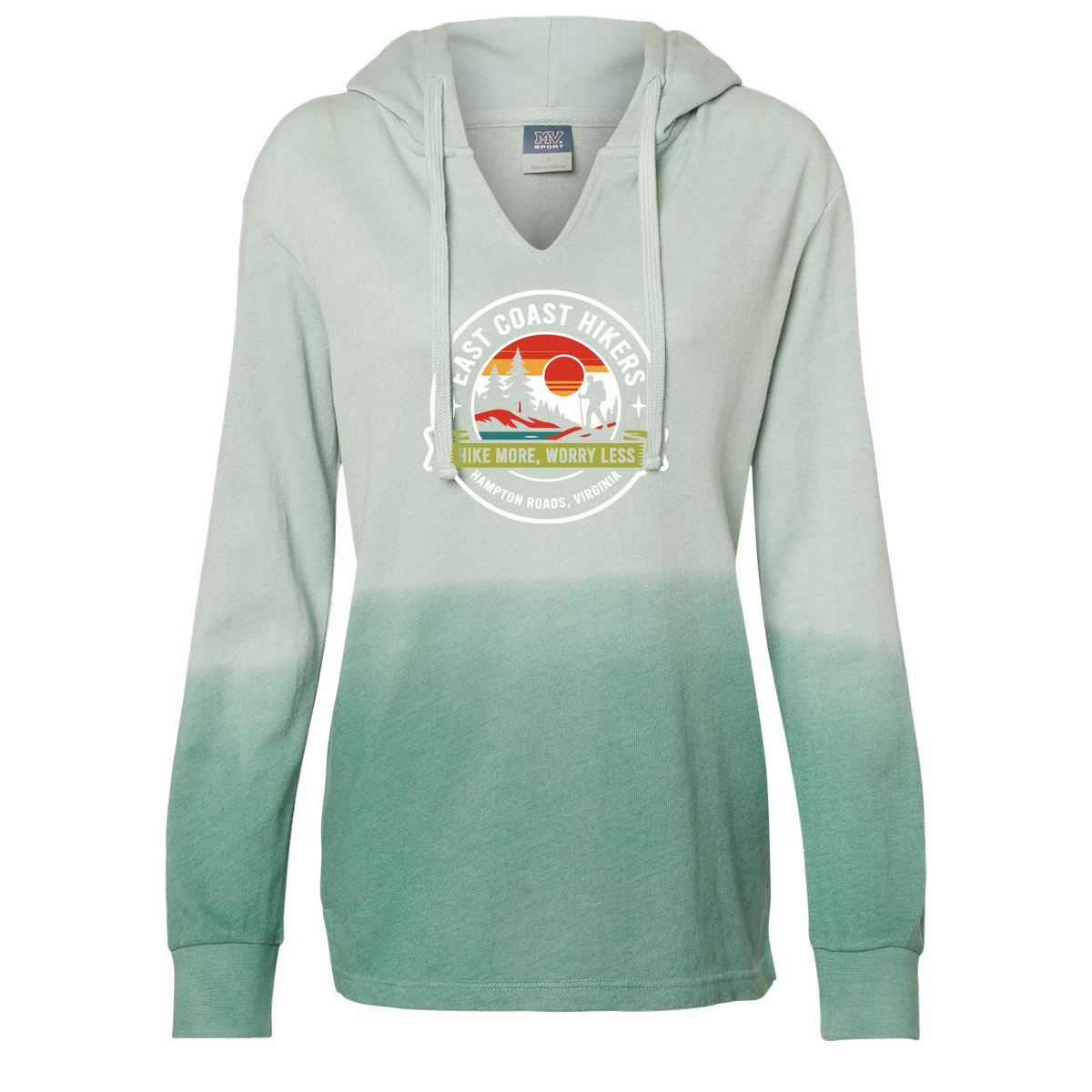 East Coast Hikers Women's French Terry Ombre Hooded Sweatshirt