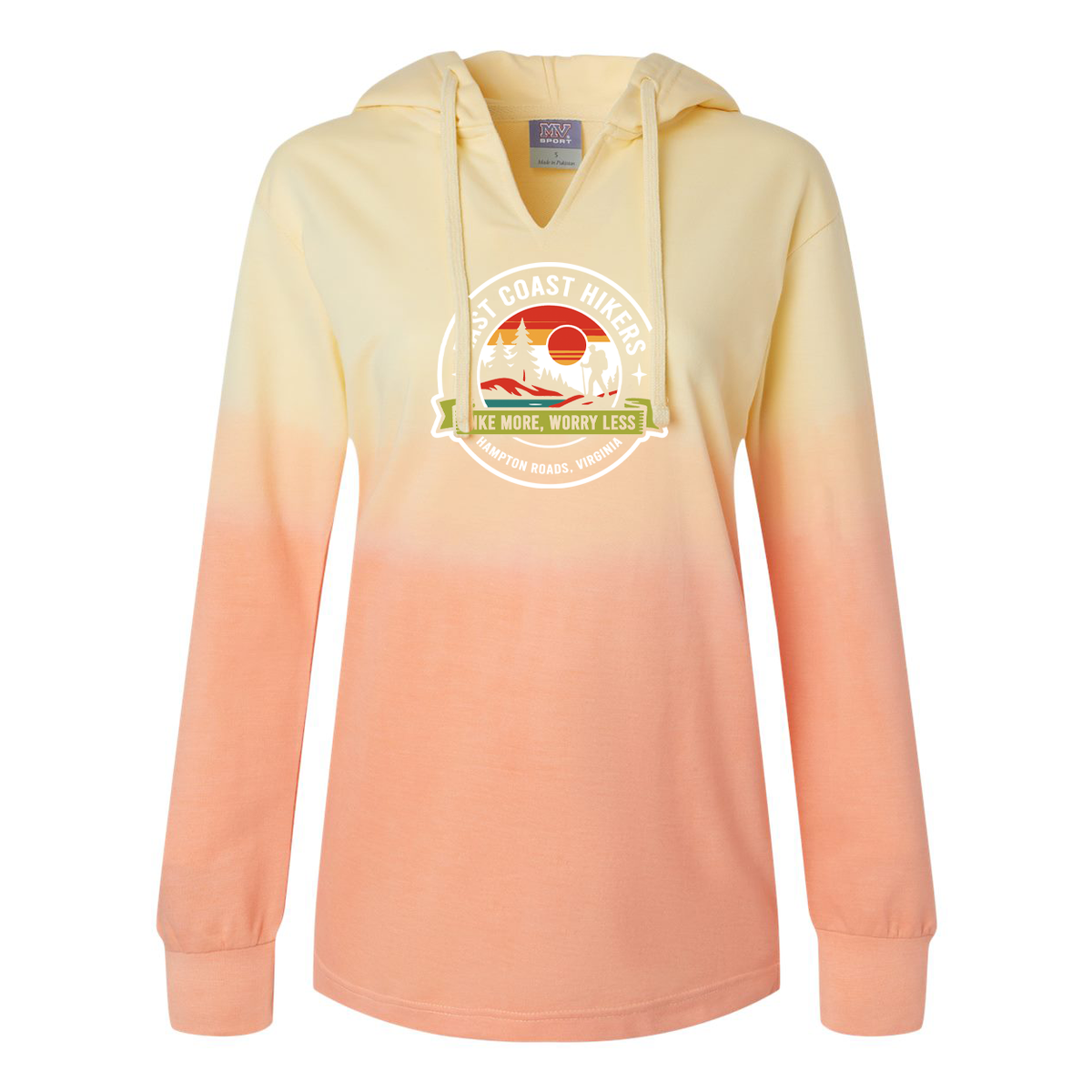 East Coast Hikers Women's French Terry Ombre Hooded Sweatshirt