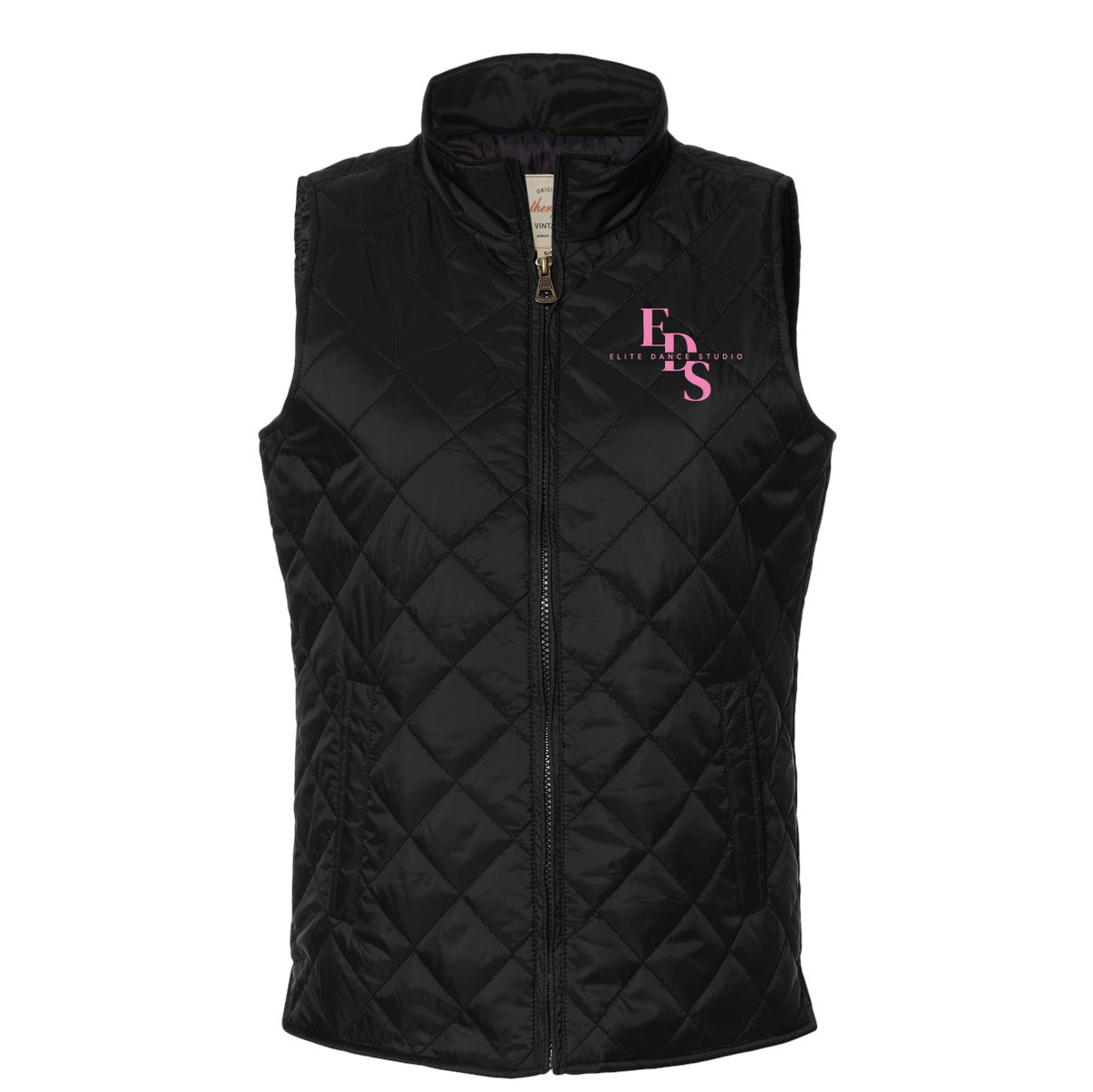 Elite Dance Studio Women's Vintage Diamond Quilted Vest