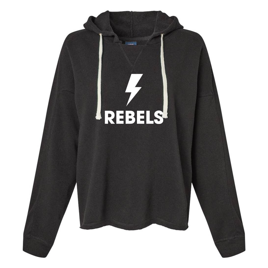Rebels 32 Lightning Women's Angel Fleece Crop Hooded Sweatshirt